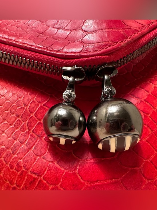 Henri Bendel Orange Python Leather Shoulder Bag with Balls - Picture 2 of 4